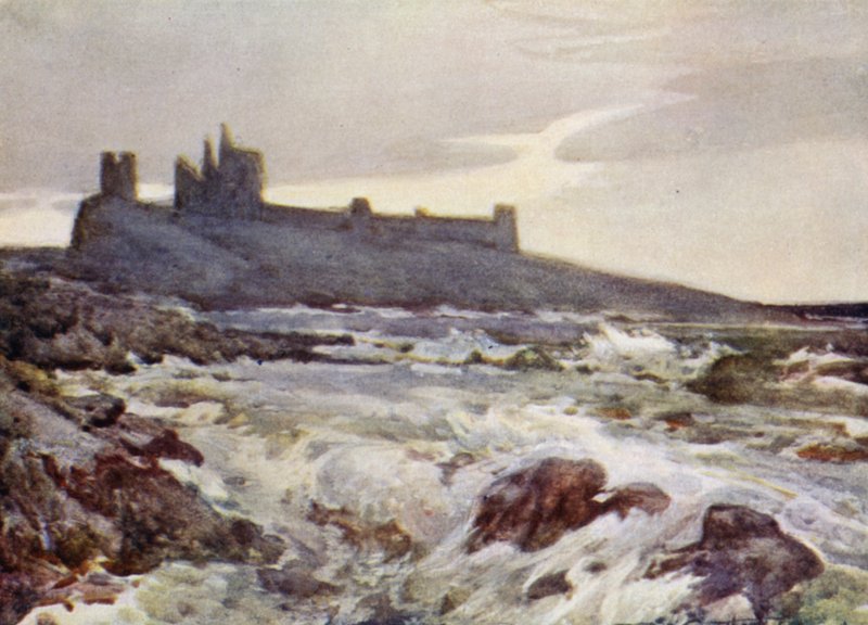 Zamek Dunstanburgh autorstwa Frank Southgate