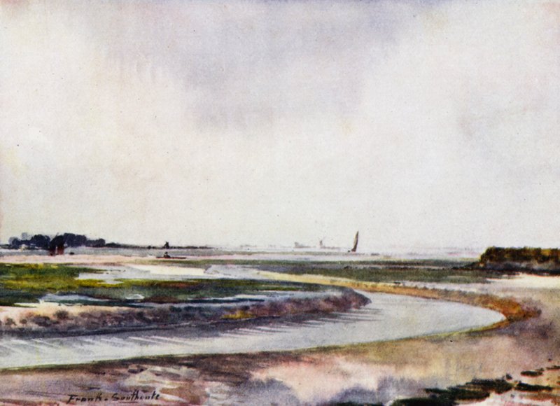 Norfolk Broads: Breydon, Low Water (kolor lito) autorstwa Frank Southgate
