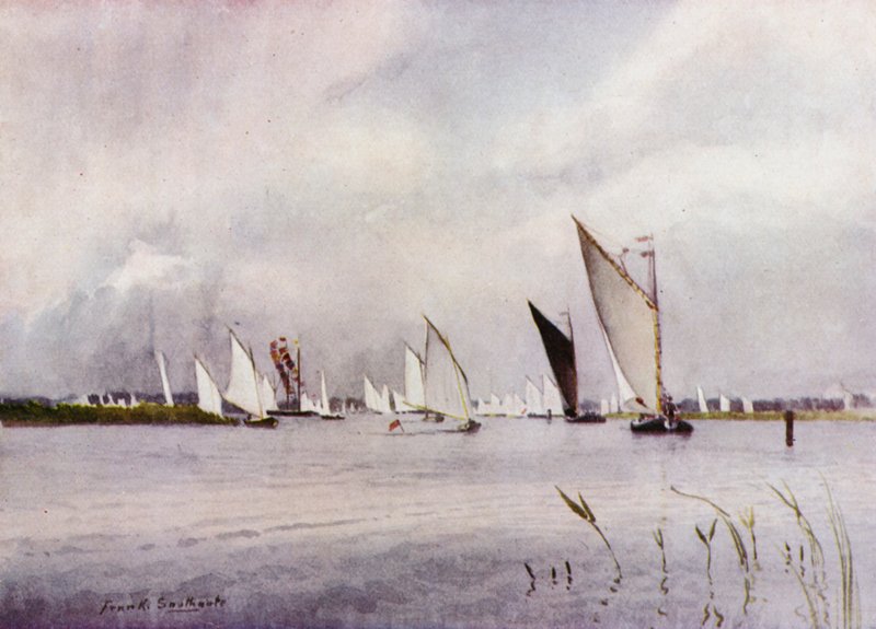 Norfolk Broads: Regaty w Hickling autorstwa Frank Southgate