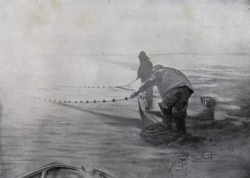 Norfolk Broads: smelt-fishing, Breydon autorstwa Frank Southgate