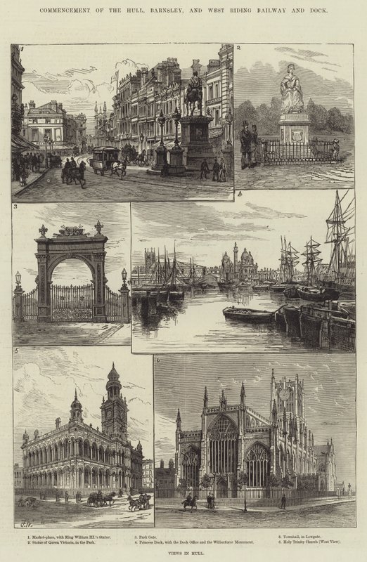 Rozpoczęcie budowy Hull, Barnsley i West Riding Railway and Dock autorstwa Frank Watkins