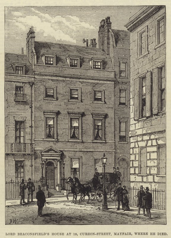 Dom Lorda Beaconsfielda przy 19, Curzon-Street, Mayfair, gdzie zmarł autorstwa Frank Watkins