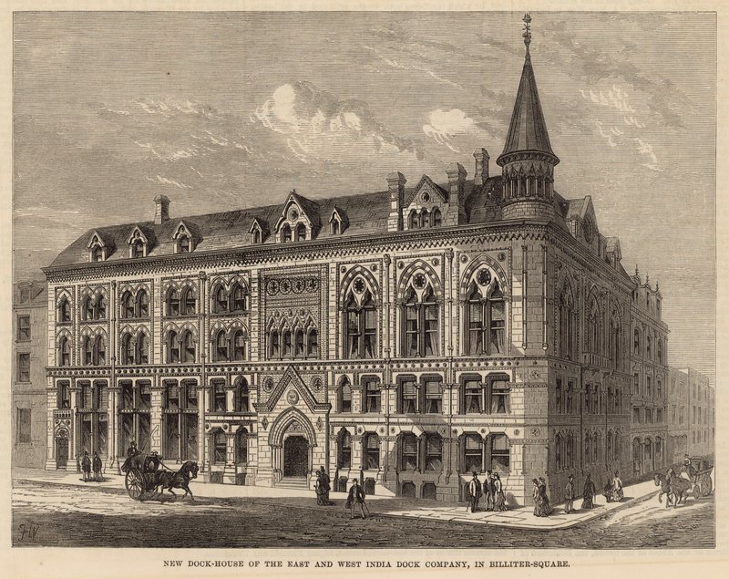 New Dock House of the East and West India Dock Company na Billiter Square autorstwa Frank Watkins
