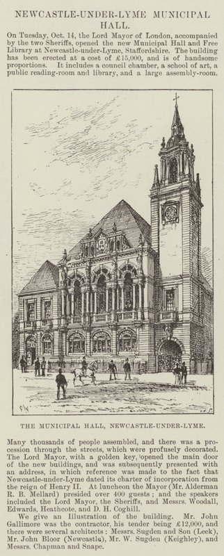 The Municipal Hall, Newcastle-under-Lyme autorstwa Frank Watkins