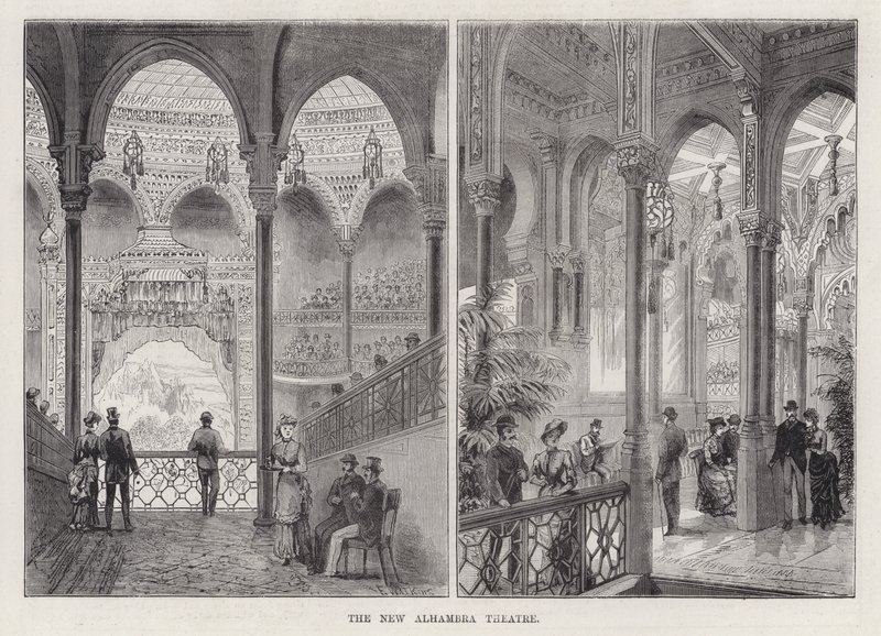 Nowy Teatr Alhambra (rycina) autorstwa Frank Watkins