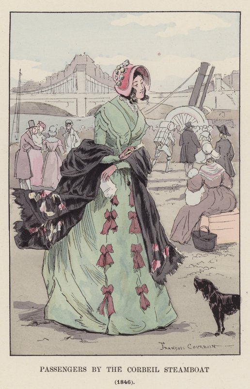 Pasażerowie parowcem Corbeil, 1846 autorstwa François Courboin