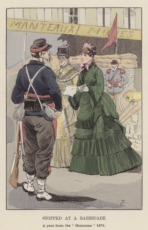Zatrzymany przy Barykadzie, przepustka od Gminy 1871 autorstwa François Courboin