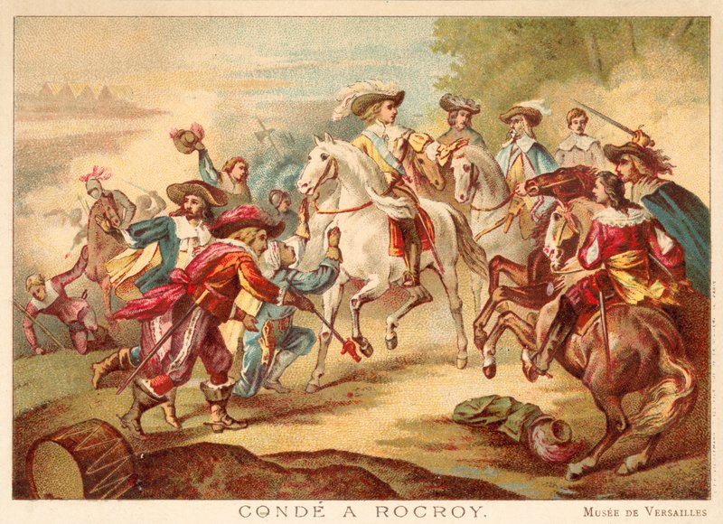 Wielki Conde w bitwie pod Rocroi, 1643 (chromolitho) autorstwa François Joseph Heim