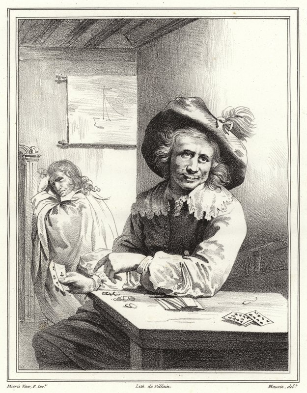 Gracz w karty autorstwa Frans van Mieris
