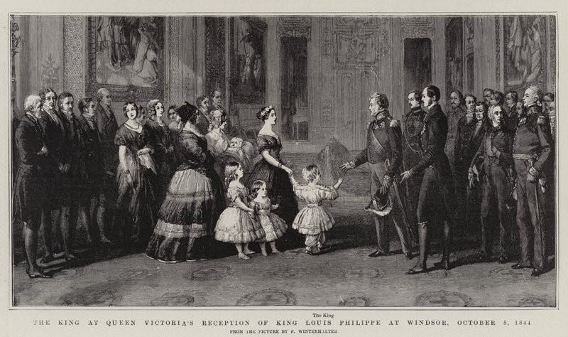 Król na przyjęciu królowej Wiktorii króla Ludwika Filipa w Windsor, 8 października 1844 r autorstwa Franz Xaver Winterhalter