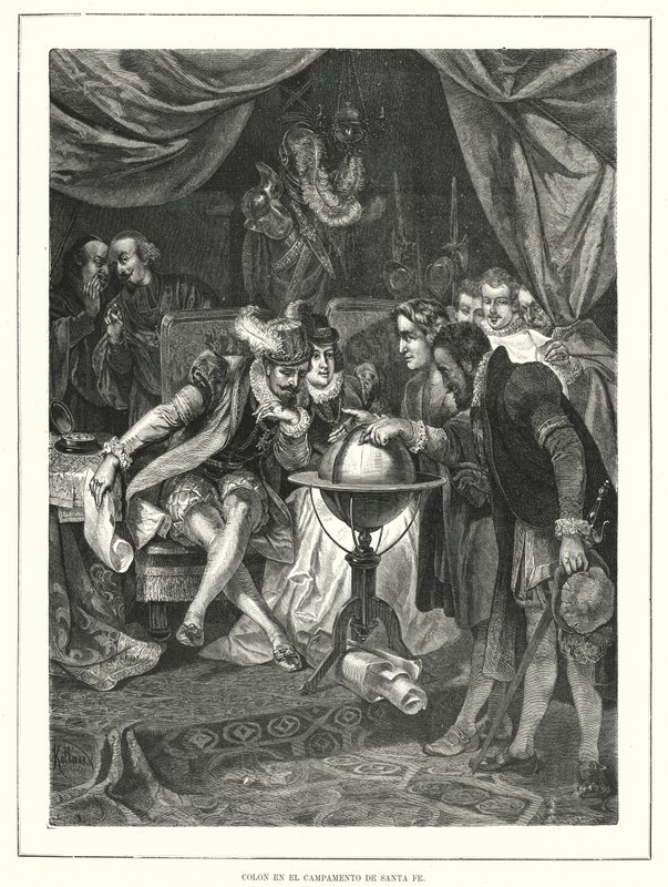 Krzysztof Kolumb w obozie Santa Fe, Hiszpania autorstwa Franz (after) Kollarz