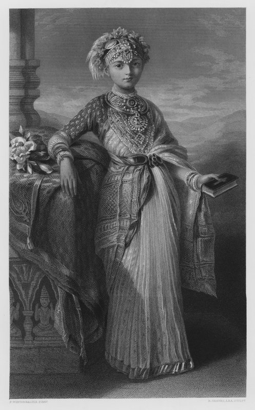 Księżniczka Victoria Gourmma z Coorg, ze zdjęcia w Królewskiej Kolekcji autorstwa Franz Xaver after Winterhalter