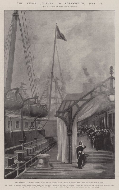 Podróż króla do Portsmouth, 15 lipca autorstwa Fred T. Jane