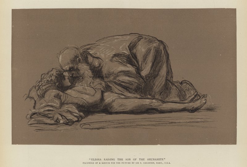 Elizeusz wychowuje syna Szunamitki’ autorstwa Frederic Leighton