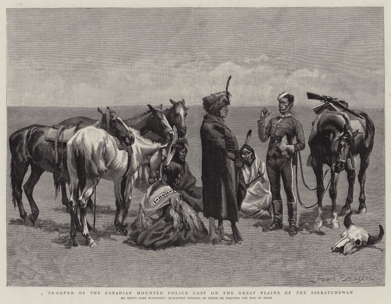 Żołnierz kanadyjskiej policji konnej zaginął na Wielkich Równinach Saskatchewan autorstwa Frederic Remington
