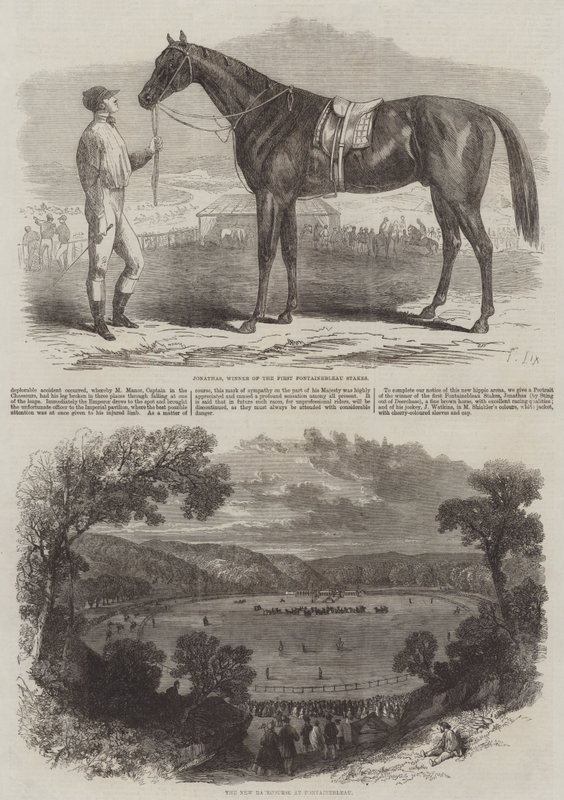 Nowy tor wyścigowy w Fontainebleau autorstwa Frederic Theodore Lix