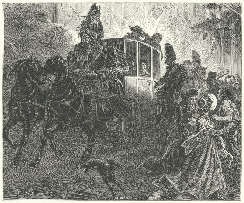 Zamach na Napoleona, Paryż autorstwa Frederic Theodore (after) Lix