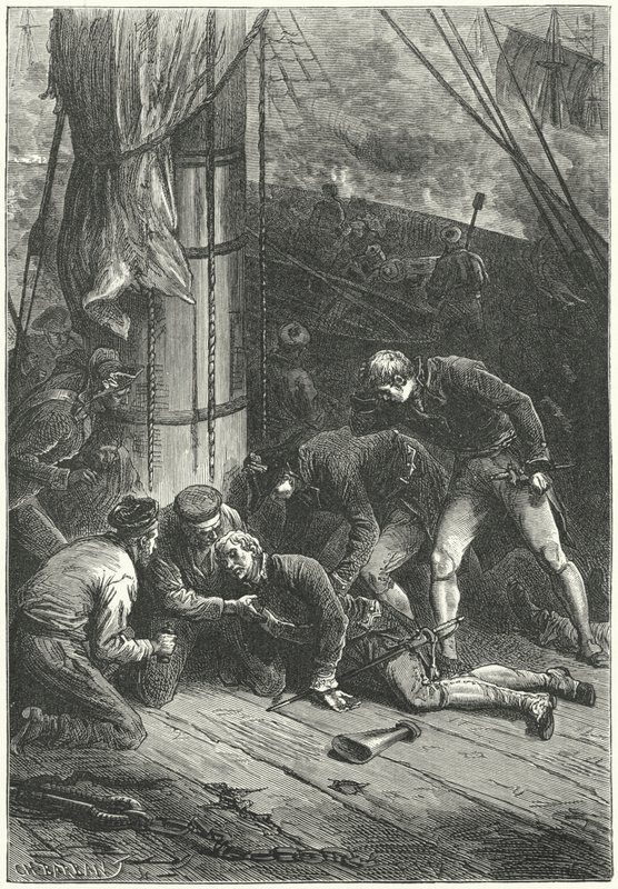 Śmierć admirała Lorda Nelsona w bitwie pod Trafalgar autorstwa Frederic Theodore (after) Lix