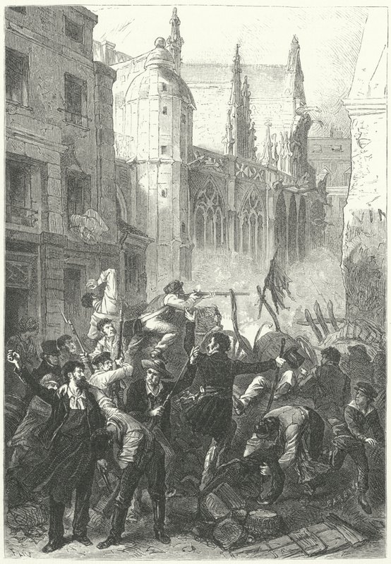 Powstanie Dni Czerwcowe, Rewolucja 1848, Paryż (rycina) autorstwa Frederic Theodore (after) Lix