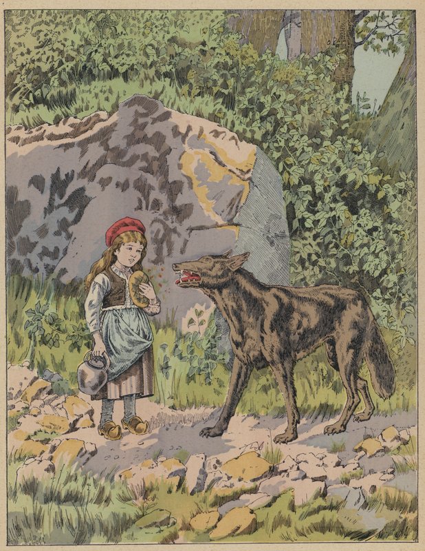 Le Petit Chaperon Rouge, Czerwony Kapturek (kolor lito) autorstwa Frederic Theodore (after) Lix