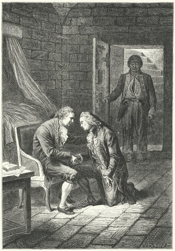 Ludwik XVI we Francji otrzymuje od swojego prawnika Malesherbesa wiadomość o skazaniu za zdradę autorstwa Frederic Theodore (after) Lix