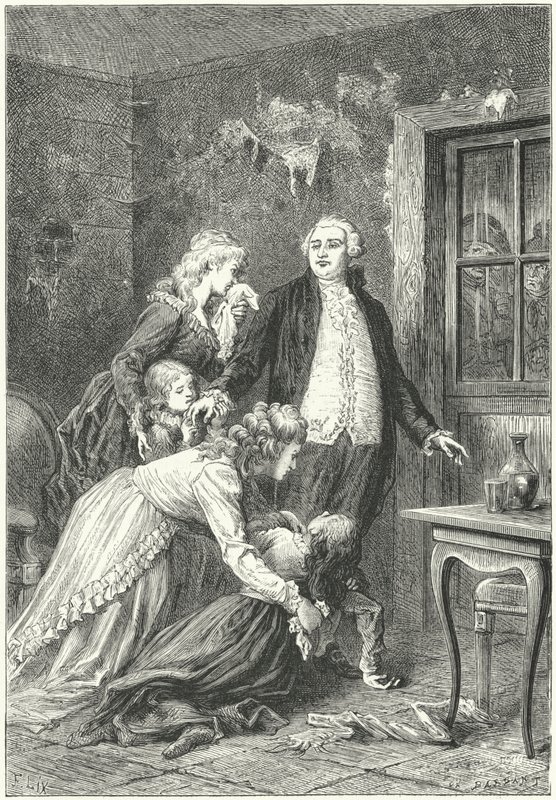 Ludwik XVI żegnający się z rodziną przed egzekucją autorstwa Frederic Theodore (after) Lix