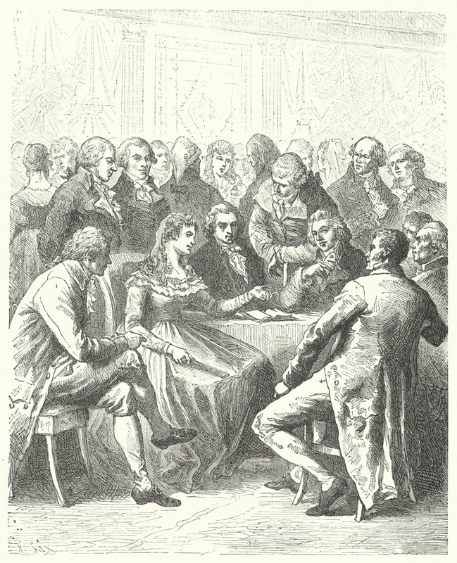 Madame Roland and the Girondins, Rewolucja Francuska (grafika) autorstwa Frederic Theodore (after) Lix