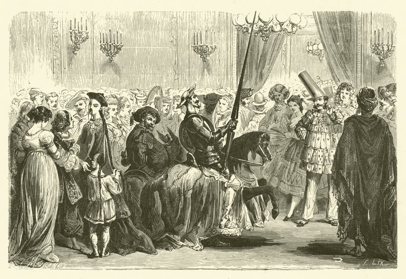 Bal maskowy Grande Monde: wejście Don Kichota (rycina) autorstwa Frederic Theodore (after) Lix
