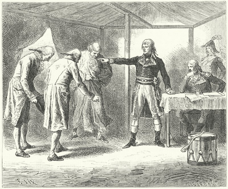 Napoleon odwołujący delegację wenecką po masakrach Francuzów w Wenecji i Weronie autorstwa Frederic Theodore (after) Lix