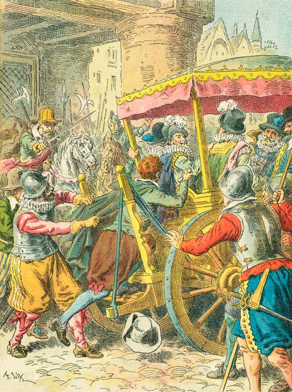 Zabójstwo króla Francji Henryka IV autorstwa Frederic Theodore Lix