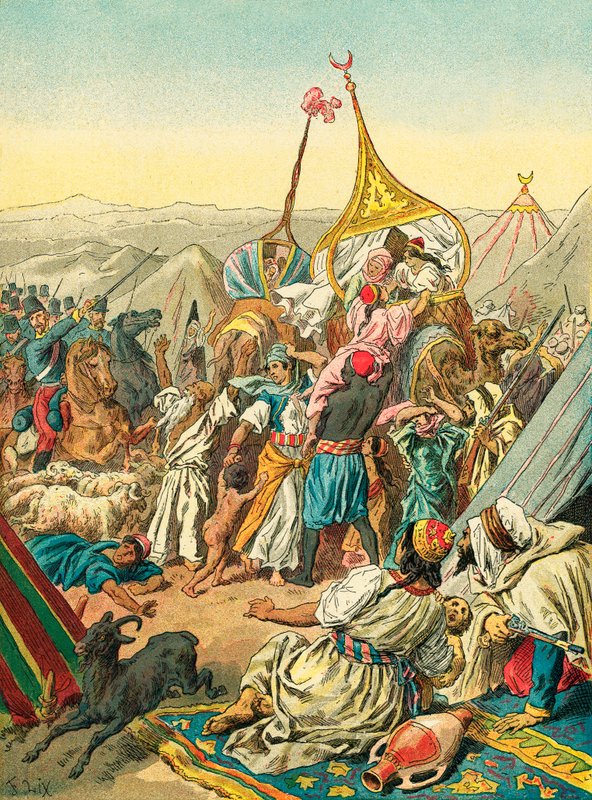 Zdobycie plemienia Abd El Kader autorstwa Frederic Theodore Lix