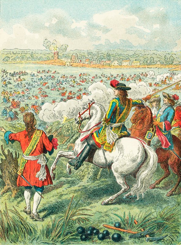 Król Ludwik XIV przekracza Ren autorstwa Frederic Theodore Lix