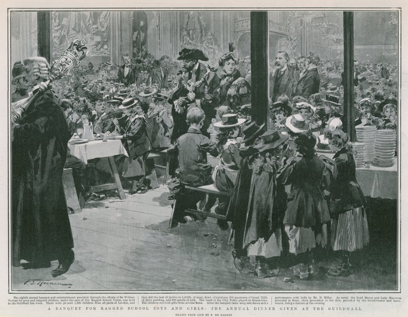 Bankiet dla Ragged School Boys and Girls (lito) autorstwa Frederic de Haenen