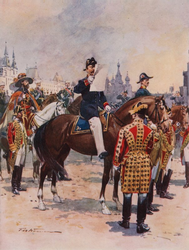 Heroldowie ogłaszający koronację cesarza autorstwa Frederic de Haenen