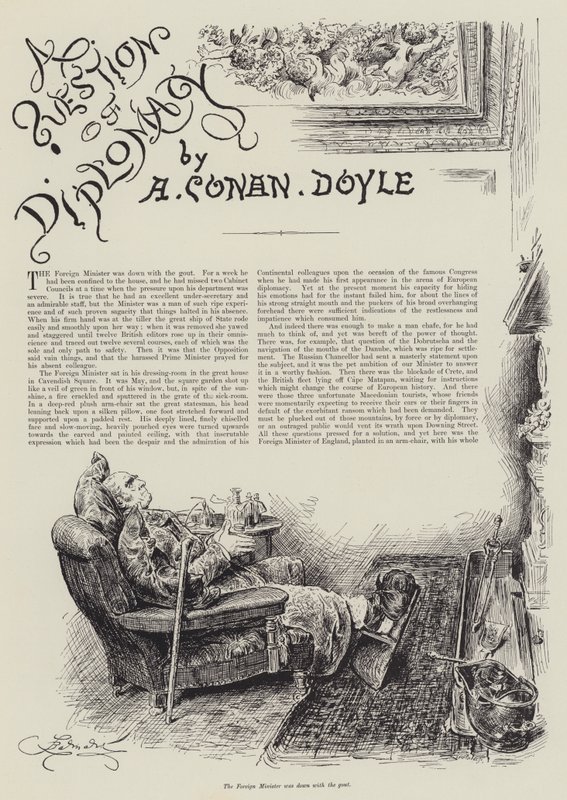 Kwestia dyplomacji — Arthur Conan Doyle autorstwa Frederick Barnard