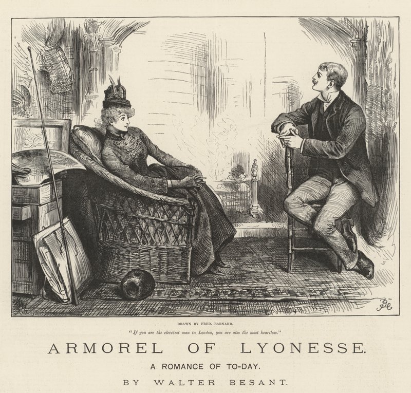 Zbroja Lyonesse, Współczesny romans — Walter Besant autorstwa Frederick Barnard