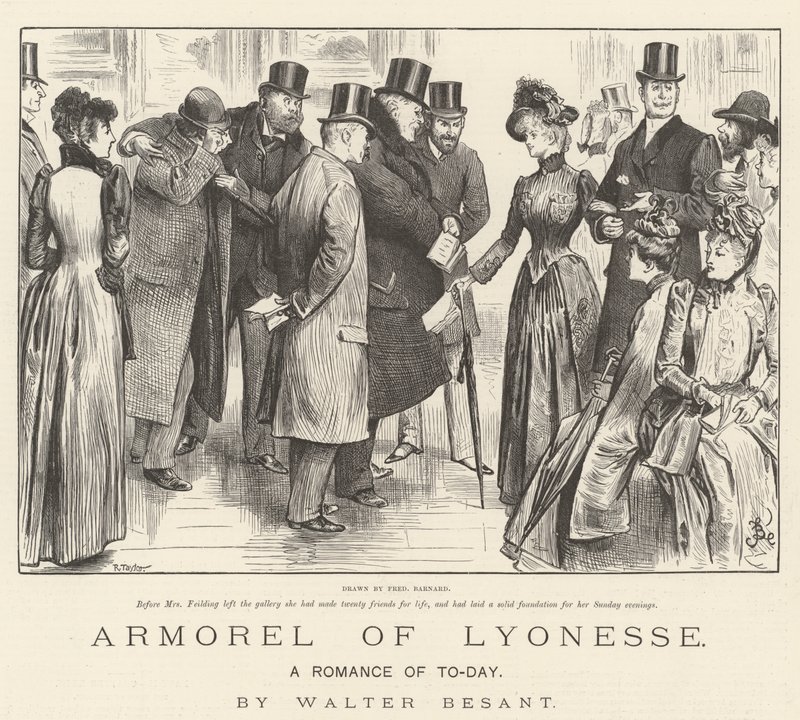 Zbroja Lyonesse, Współczesny romans — Walter Besant autorstwa Frederick Barnard