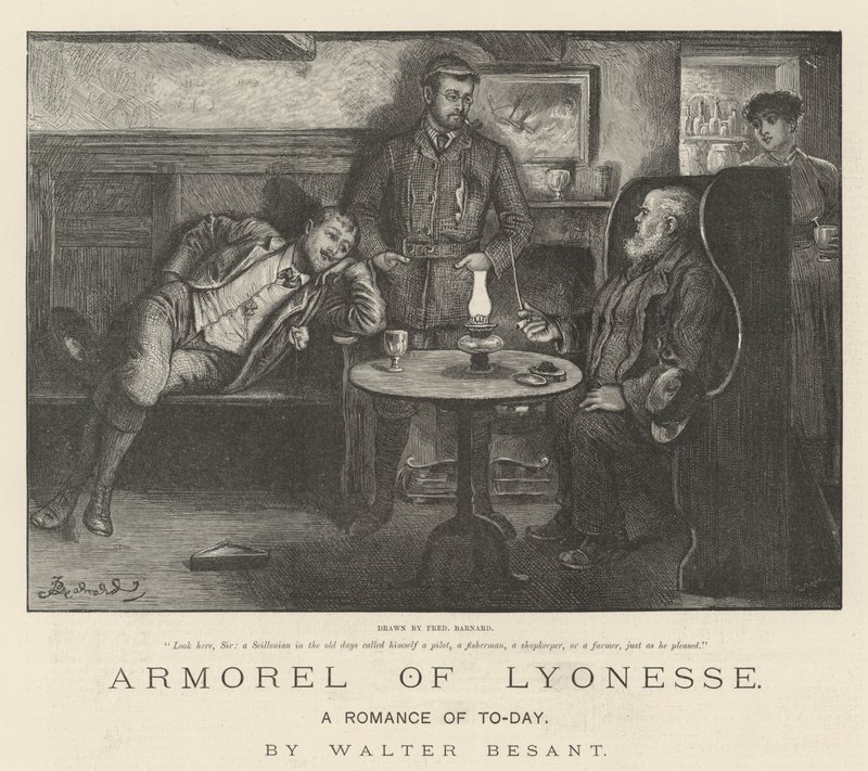 Zbroja Lyonesse, Współczesny romans — Walter Besant autorstwa Frederick Barnard
