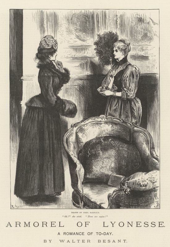Zbroja Lyonesse, Współczesny romans — Walter Besant autorstwa Frederick Barnard