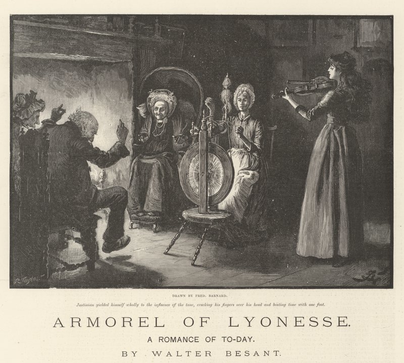 Zbroja Lyonesse, Współczesny romans — Walter Besant autorstwa Frederick Barnard