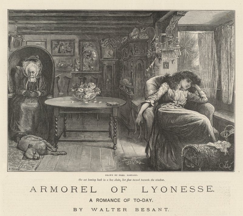 Zbroja Lyonesse, Współczesny romans — Walter Besant autorstwa Frederick Barnard