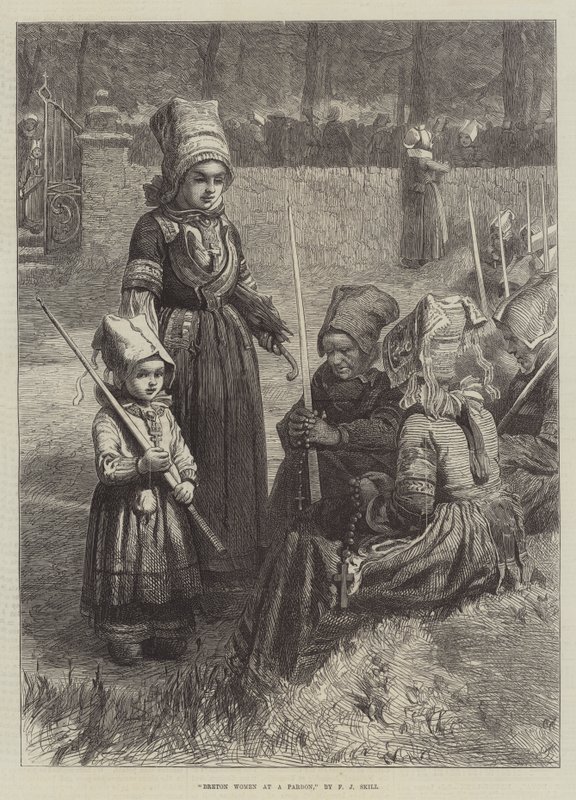 Bretońskie kobiety ułaskawione autorstwa Frederick John Skill