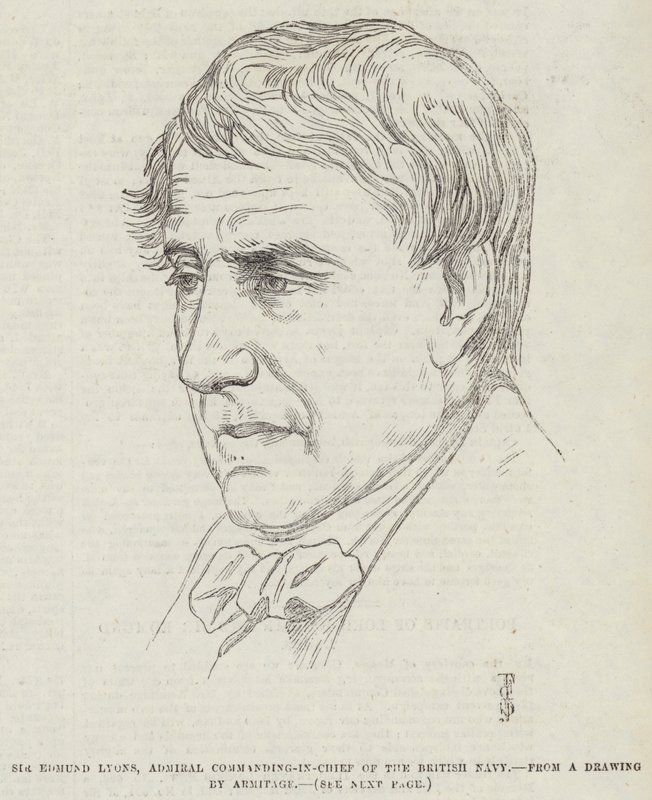 Sir Edmund Lyons, głównodowodzący admirał brytyjskiej marynarki wojennej autorstwa Frederick John Skill