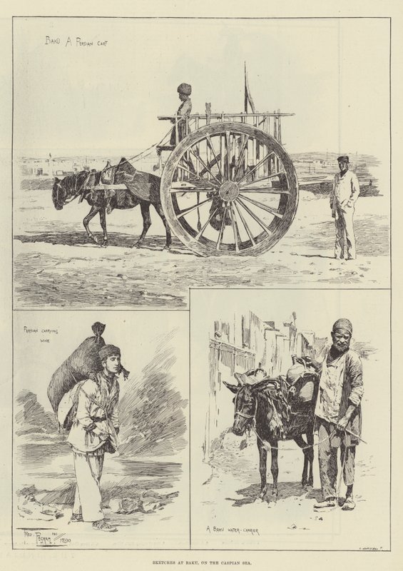 Szkice w Baku, nad Morzem Kaspijskim autorstwa Frederick Pegram