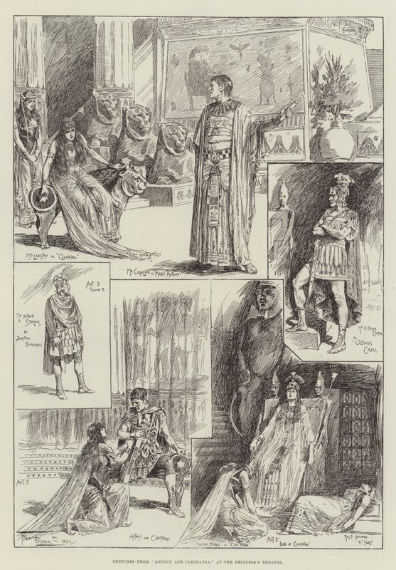 Szkice z Antoniego i Kleopatry w Teatrze Księżniczki autorstwa Frederick Pegram