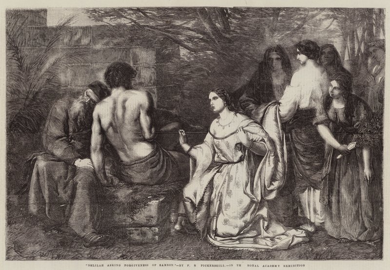 Dalila prosi o przebaczenie Samsona autorstwa Frederick Richard Pickersgill