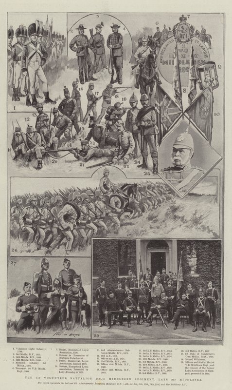 1. Batalion Ochotniczy Książę Pułku Middlesex własnego Cambridge, późny 3. Middlesex autorstwa Frederick William Burton