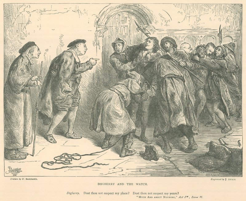 Ilustracja do „Wiele hałasu o nic” autorstwa Frederick Barnard