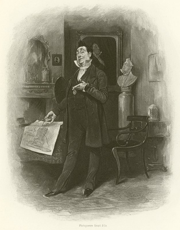 Pan Pecksniff (grawiura) autorstwa Frederick Barnard