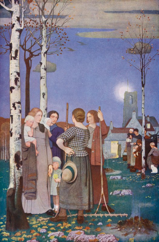 W dniach wielkiego cienia (kolorowa litografia) autorstwa Frederick Cayley Robinson